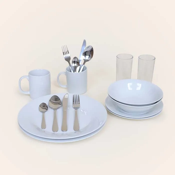 2x Person Dining Set - White