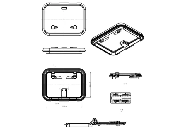 Bainbridge Marine Storm Hatch - Size 30 Flanged