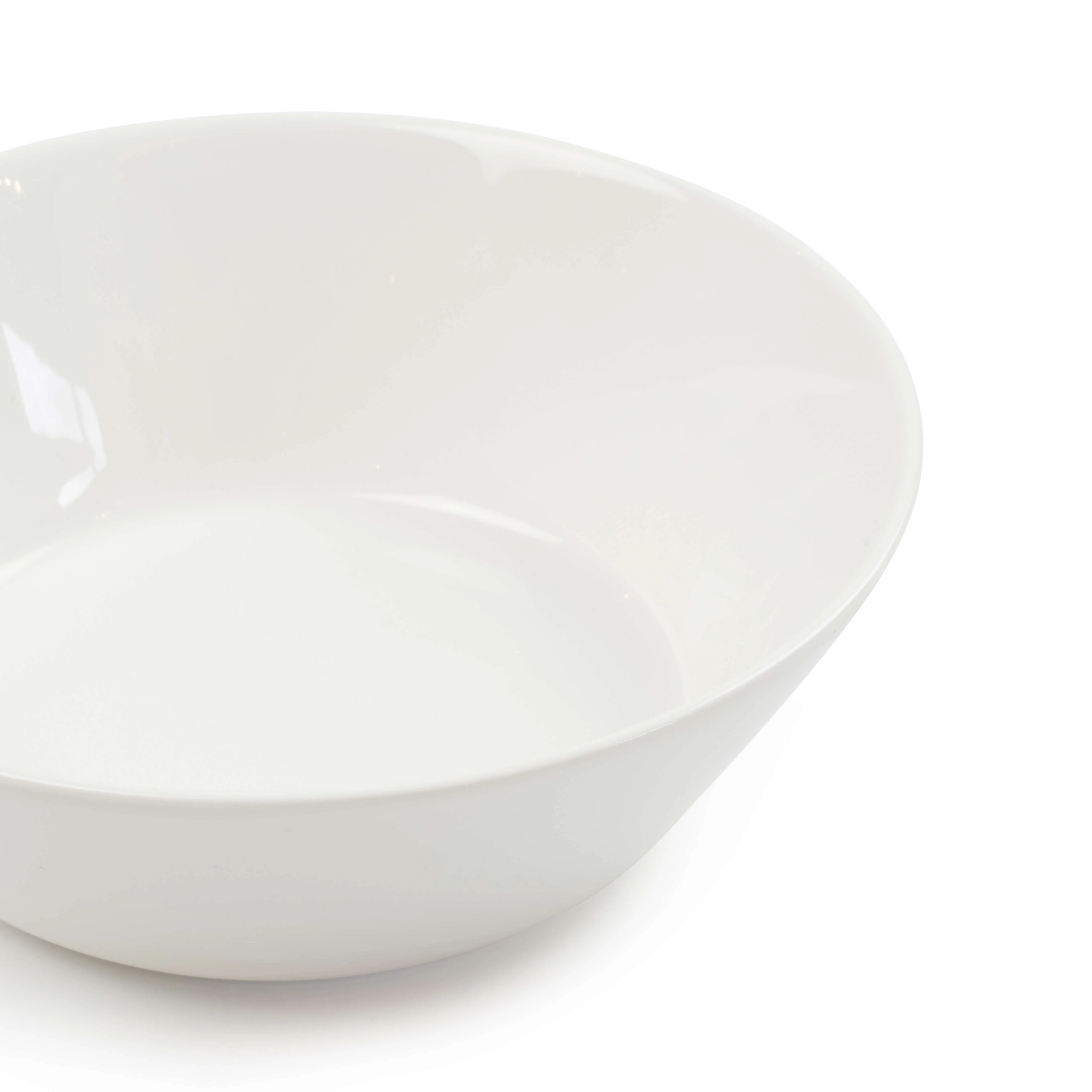 Set of 6 White Canteen Pasta Bowls - 18cm x 6cm Durable Tableware