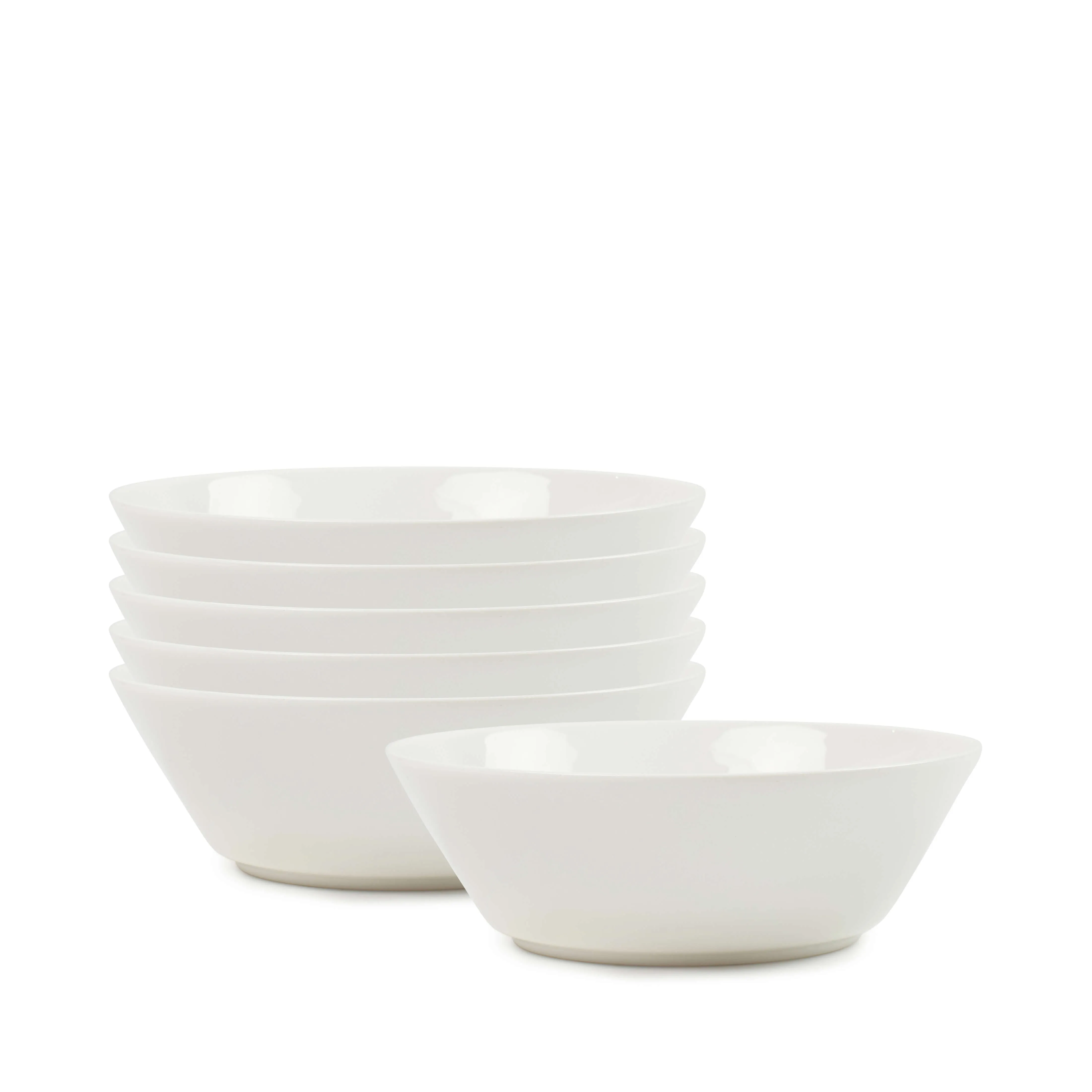 Set of 6 White Canteen Pasta Bowls - 18cm x 6cm Durable Tableware