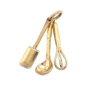 Estate Kitchen Utensils Charm in 14K Yellow Gold