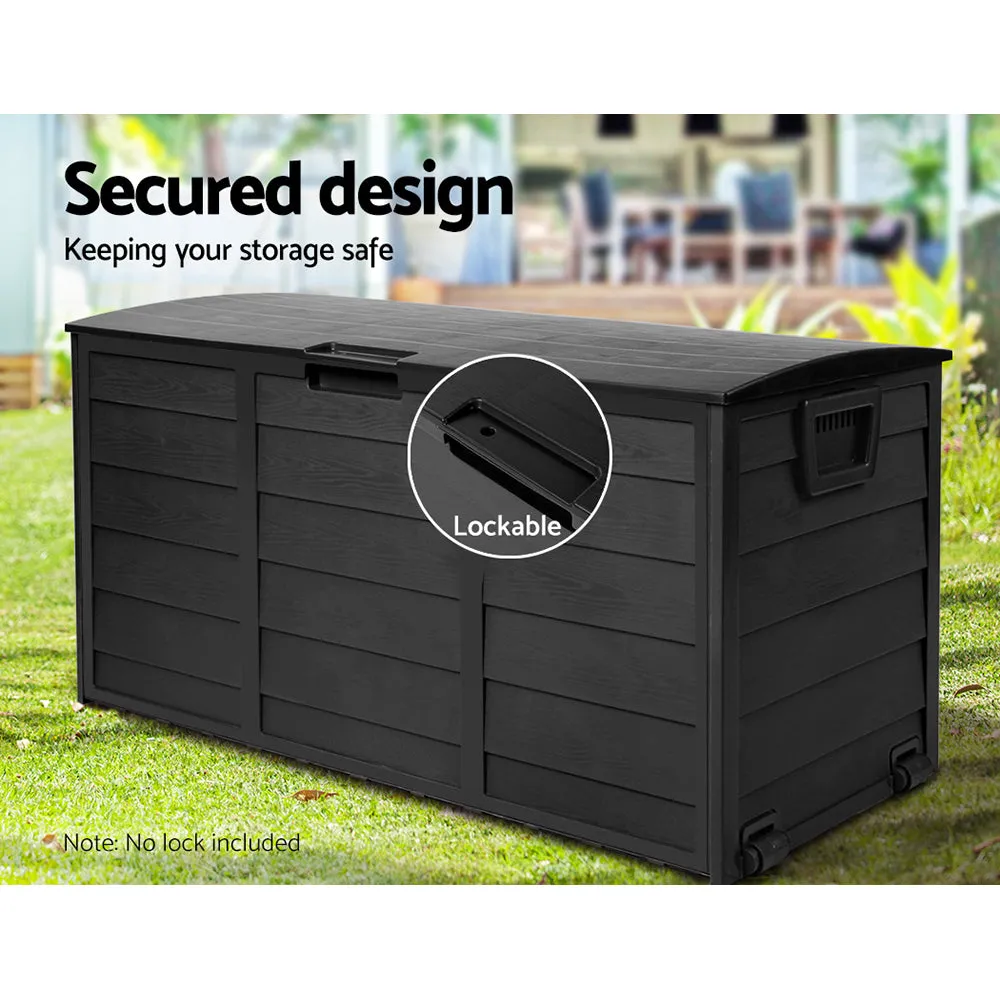 Gardeon 290L Outdoor Storage Box - All Black