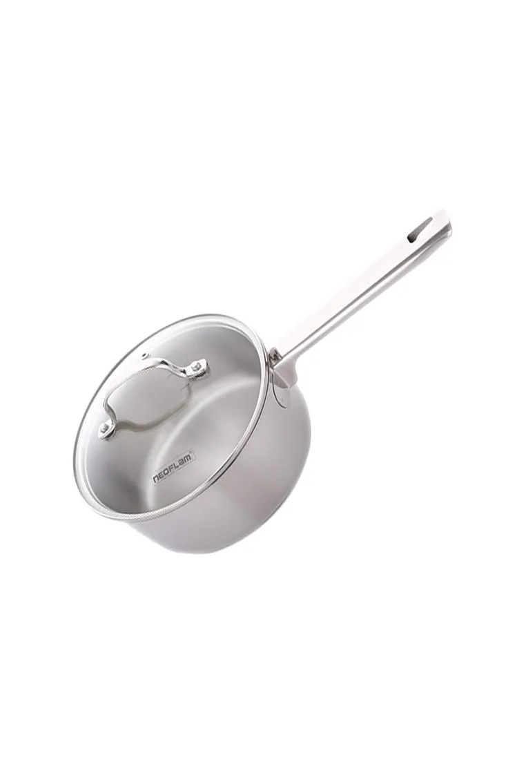 Neoflam Stainless Steel Sauce Pan with Glass Lid