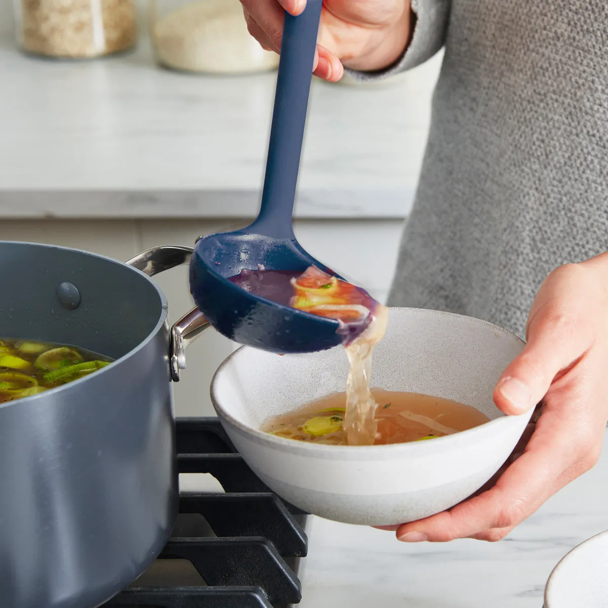 Platinum Silicone Ladle | Navy