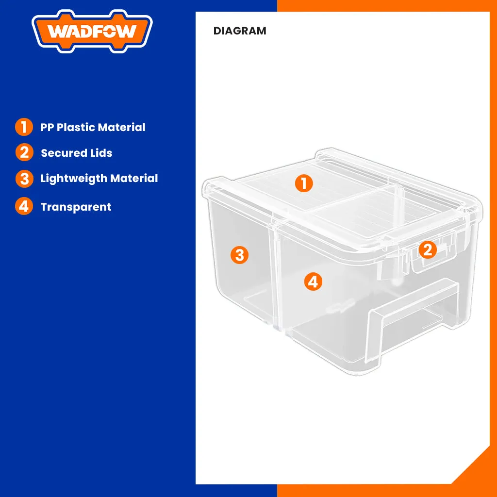 Set of 3pcs Transparent Stackable Storage Plastic Container 150x105x80mm WTB8333