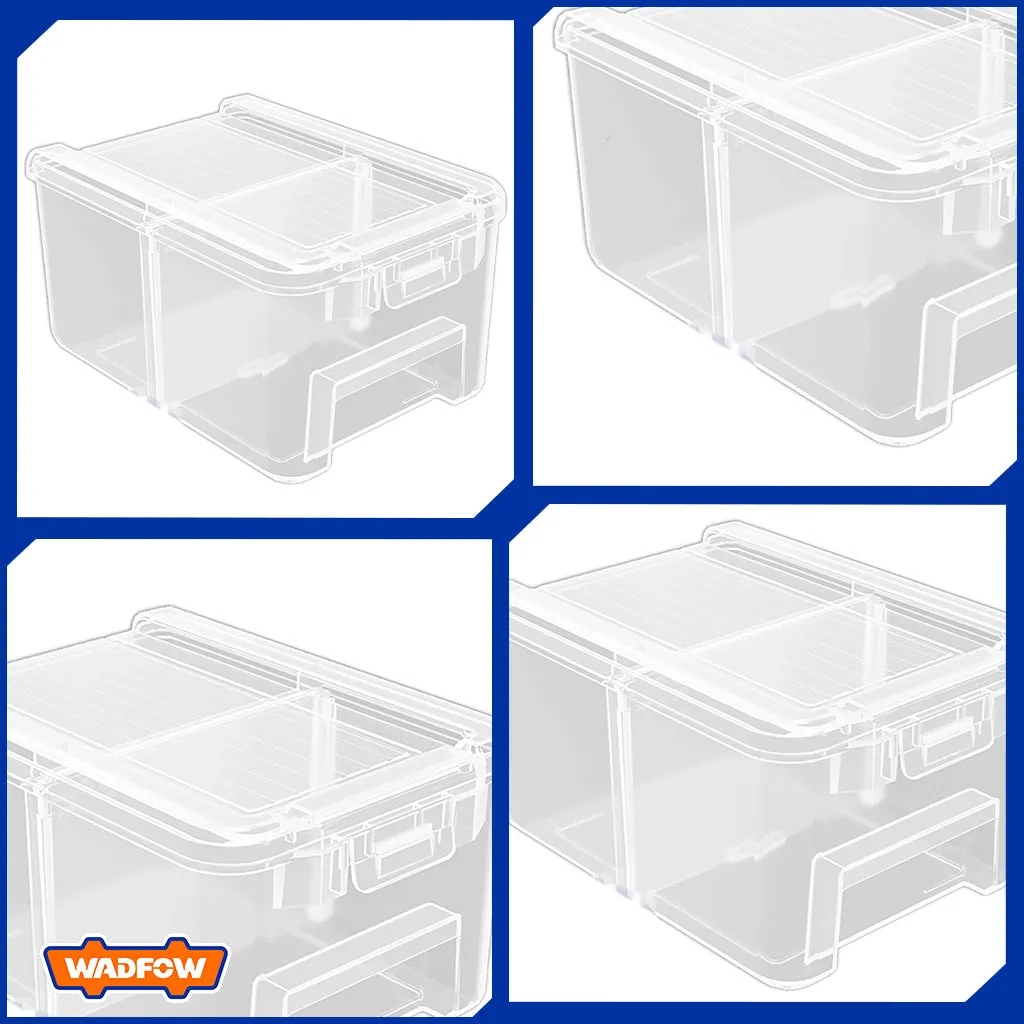 Set of 3pcs Transparent Stackable Storage Plastic Container 150x105x80mm WTB8333