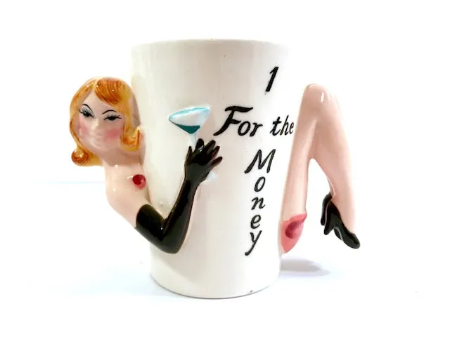 Shafford Mid-Century Party Girls 1-For-The-Money.. Mugs (Set of 4)