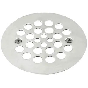 Shower Drain Cover, All Brass Construction, 4-1/4 inches outside diameter (Brushed Nickel