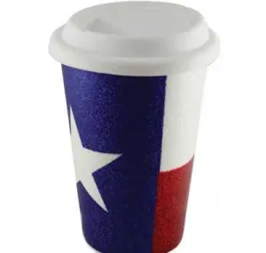 Texas Flag Glitter Travel Mug